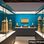 Home 21 요르단 국립 박물관 소개 - An intricately detailed scene inside the Jordan National Museum showcasing ancient artifacts from Na...